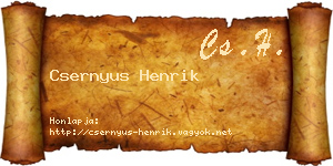 Csernyus Henrik névjegykártya